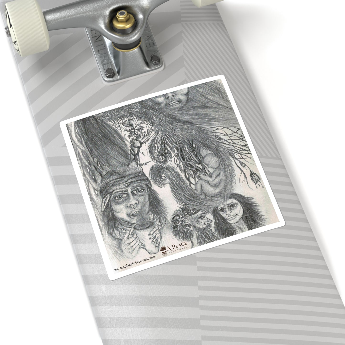 Mystical Forest Characters “New Life”Square Sticker — Hand-Drawn Nature Spirit Art 2 of 2