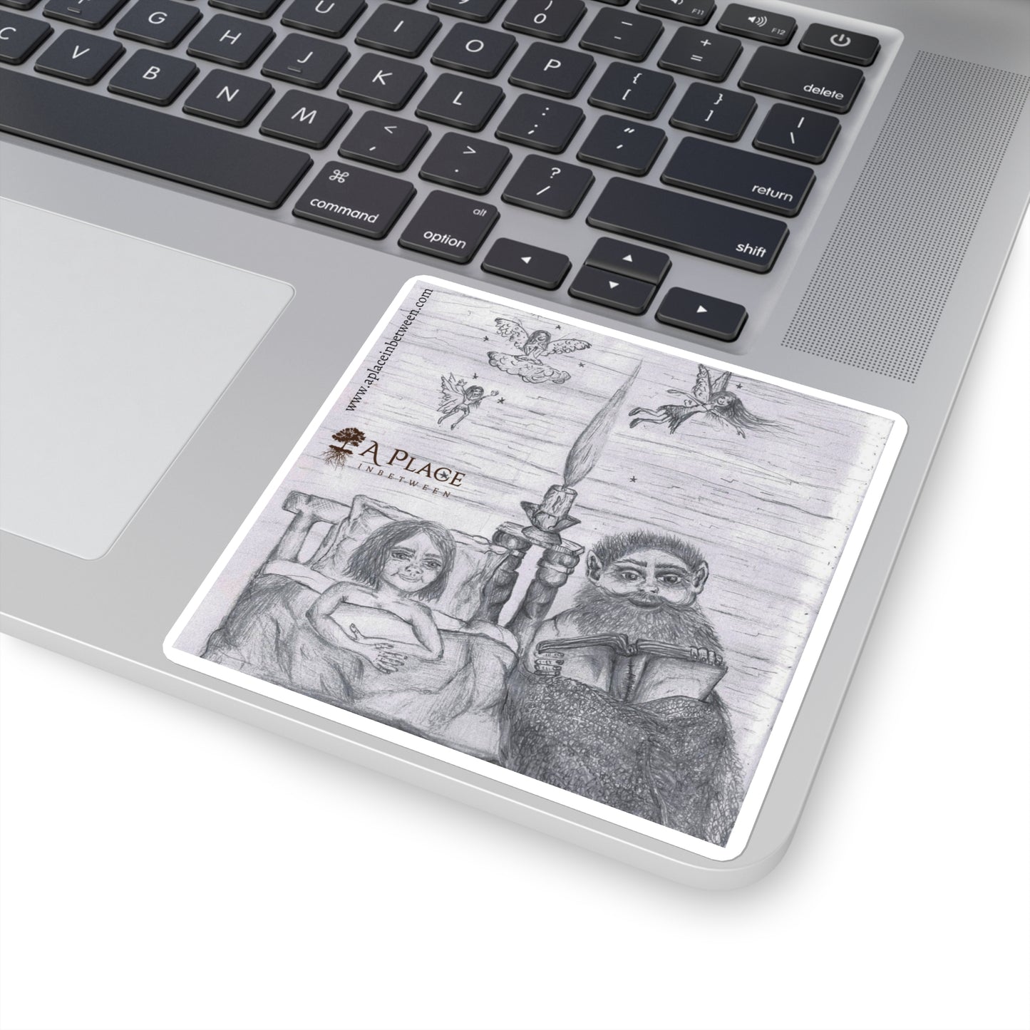Candlelight warm bedtime stories”Illustration Square Sticker — ' Folk Art/fairy