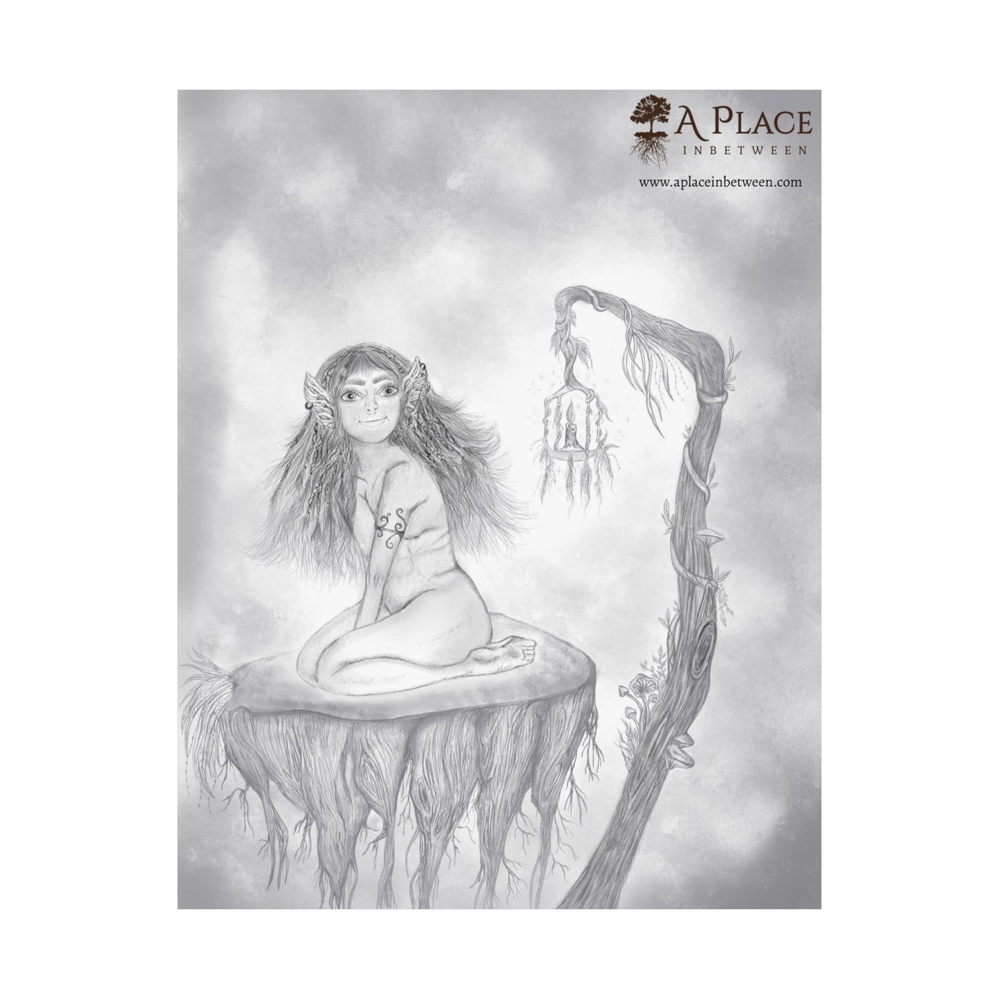 Elvish Warrior, Moon Ethereal Fantasy Art Decal “ A place we only feel love “   Poster — Matte Vertical Art Print