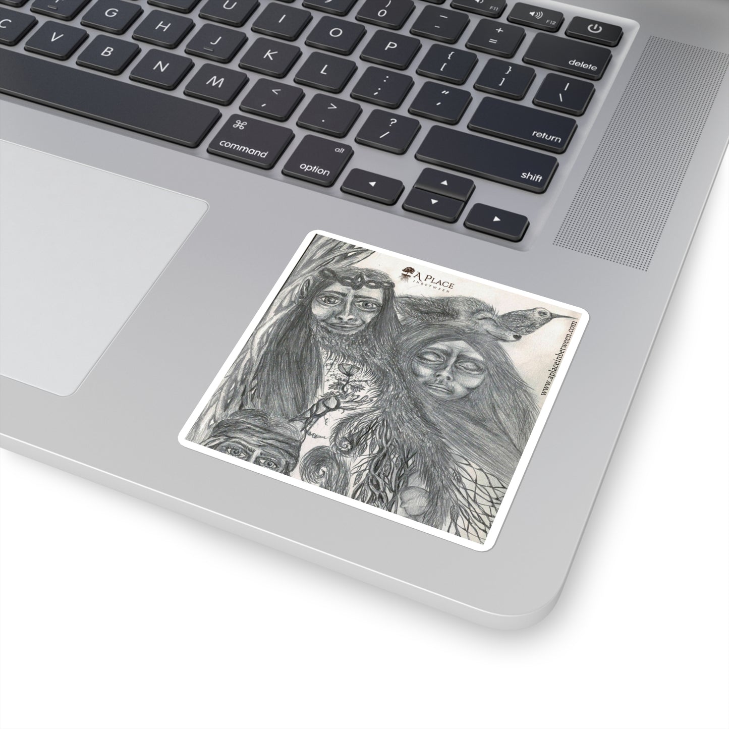 Mystical Forest characters/Animals  “New Life”  Square Sticker — Hand-Drawn Nature Spirit Art 1 of 2