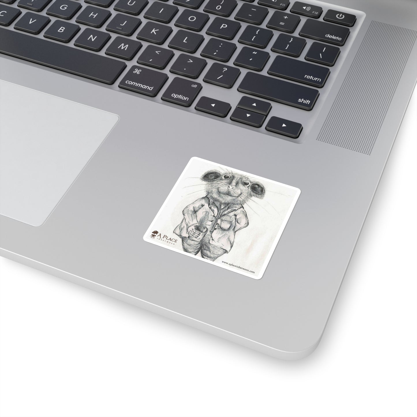 “Pleasant Mouse enjoying a hot brew “Sticker — Cute Hand-Drawn Character Square Sticker