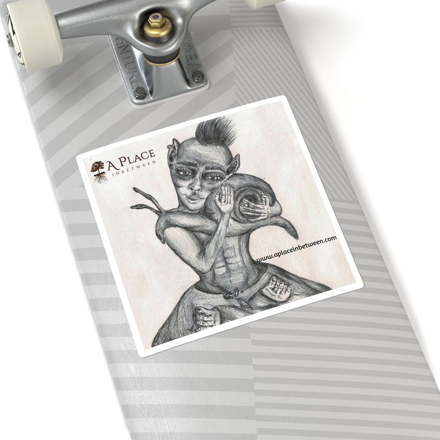 "Hold close to what matters' Fantasy/Creatures /Warrior/ Snail/ Square Sticker — Hand-Drawn Surreal Pencil Illustration