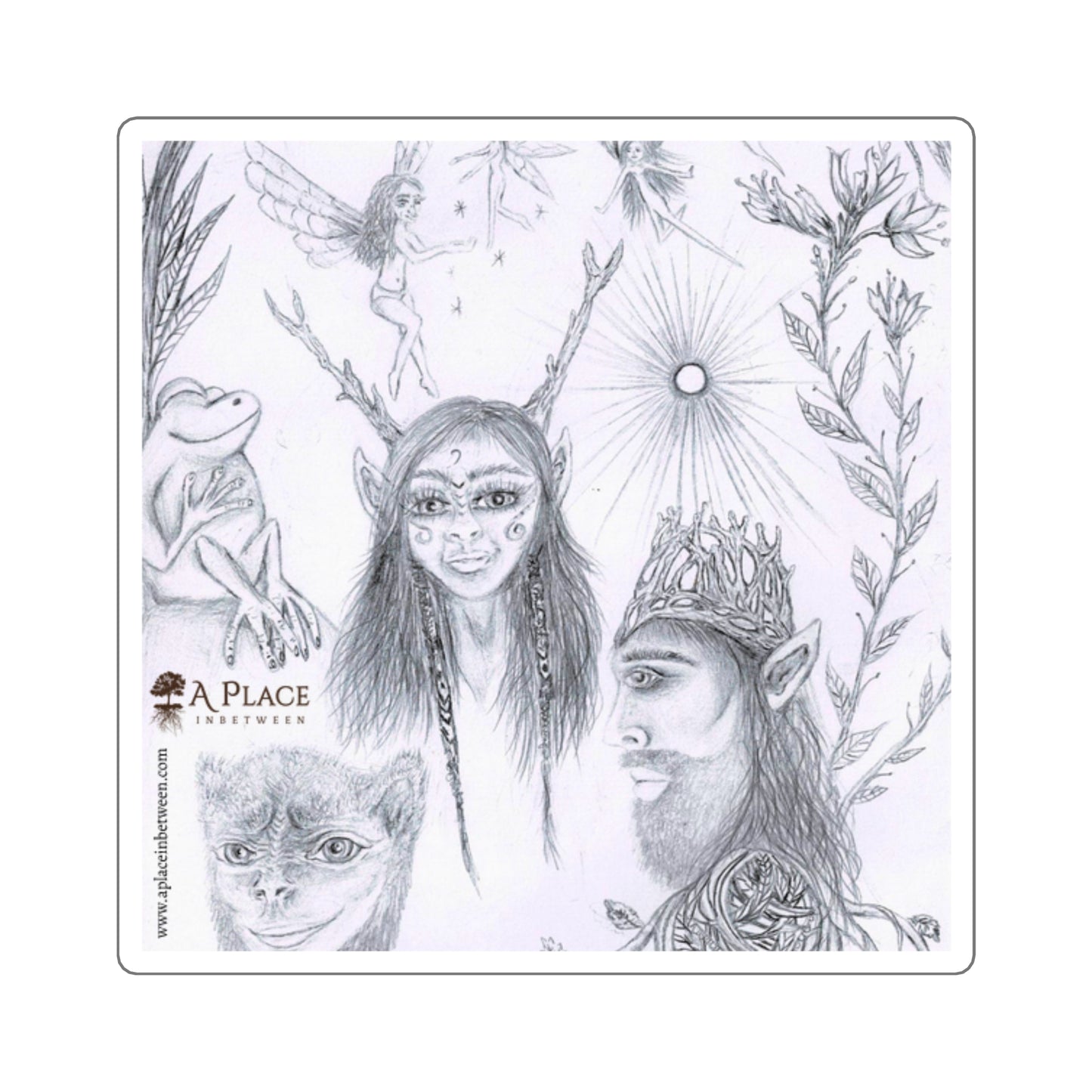 Mystical Woodland Characters Square Sticker