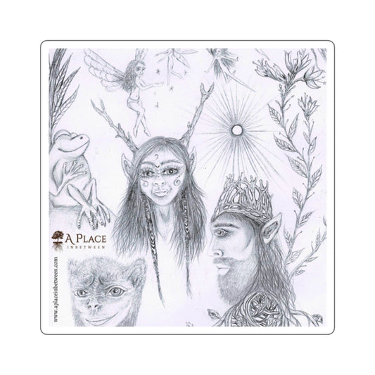 Mystical Woodland Characters Square Sticker