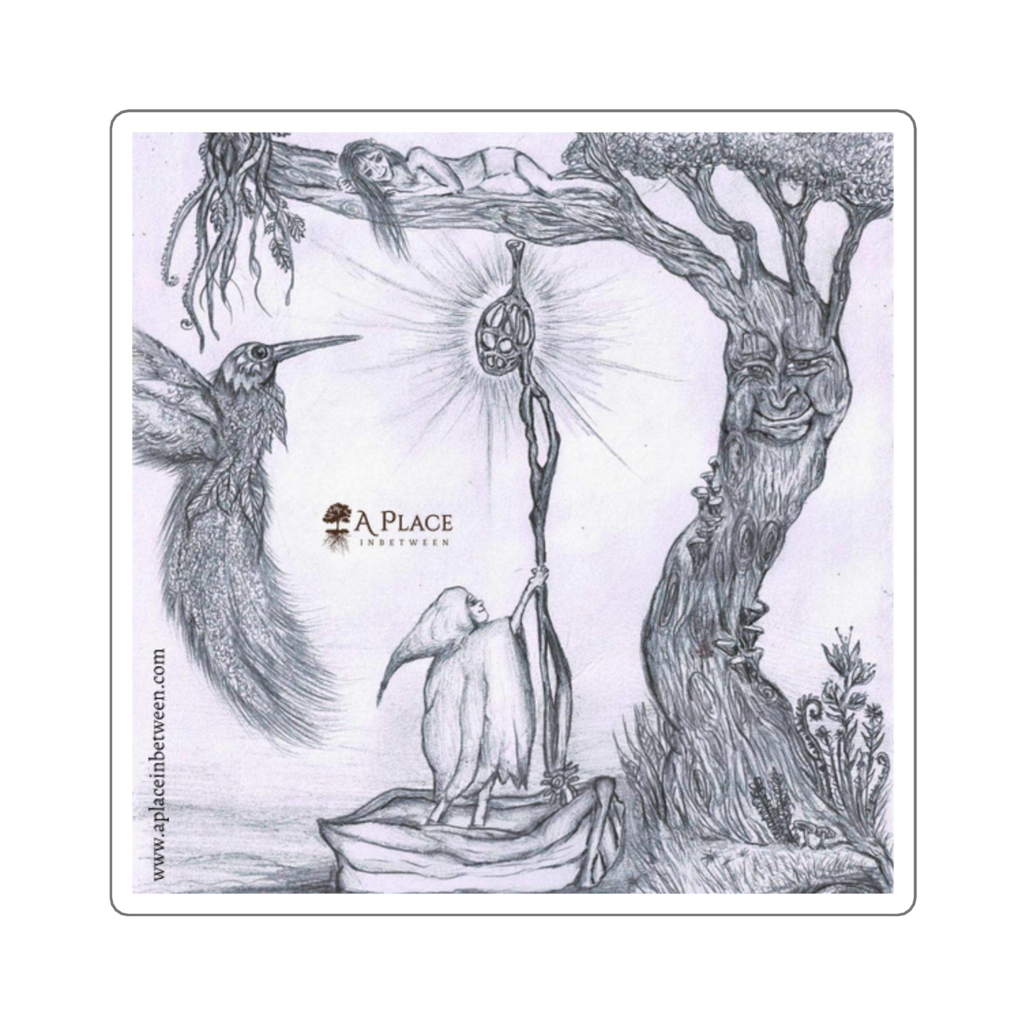Square Stickers - Wizard and Fairy World-  “I am here “